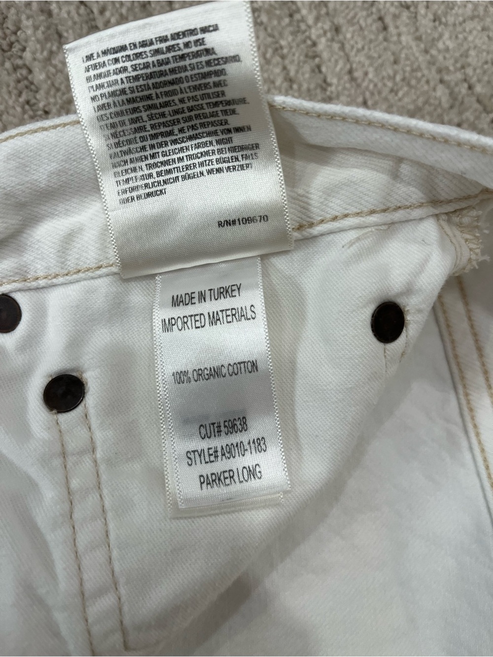 Agolde Parker Long White High-Rise Frayed Hem Jean Shorts - Picture 5 of 11